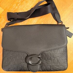 Coach Tabby Messenger Black Leather Crossbody - New